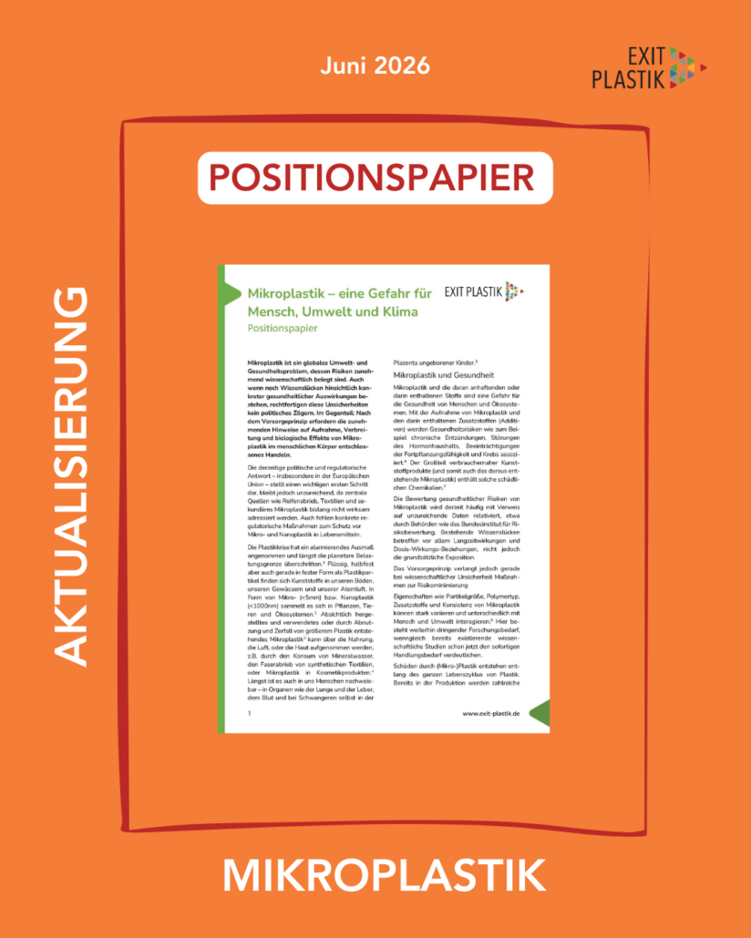 Mikroplastik | gemeinsames Positionspapier des Bündnisses