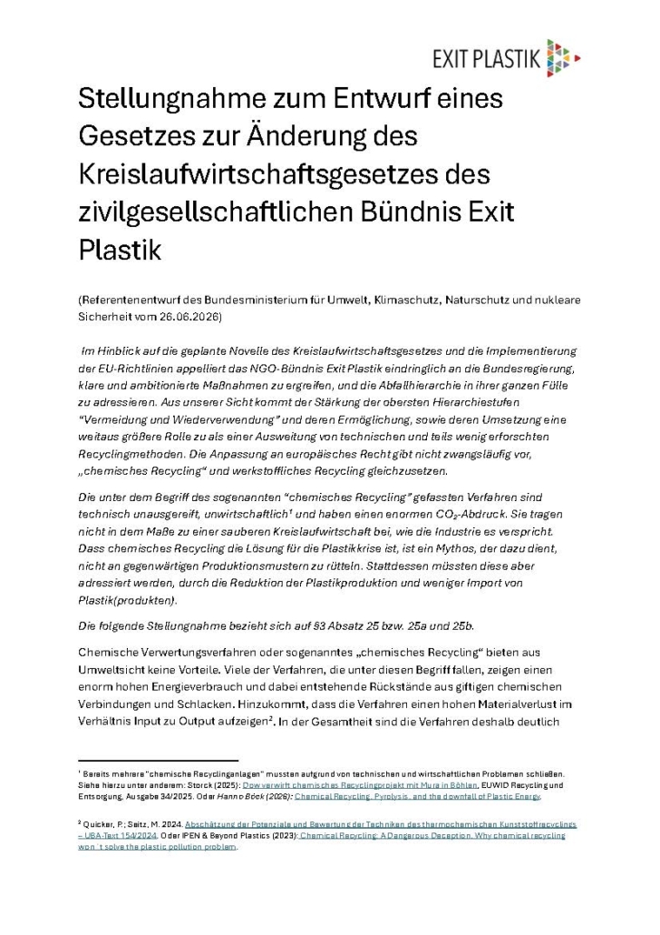 Stellungnahme KrWG_Exit Plastik